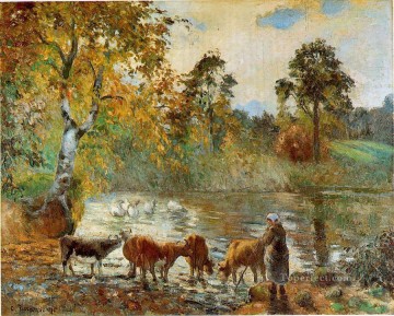 カミーユ・ピサロ Painting - モンフーコーの池 1875年 カミーユ・ピサロ
